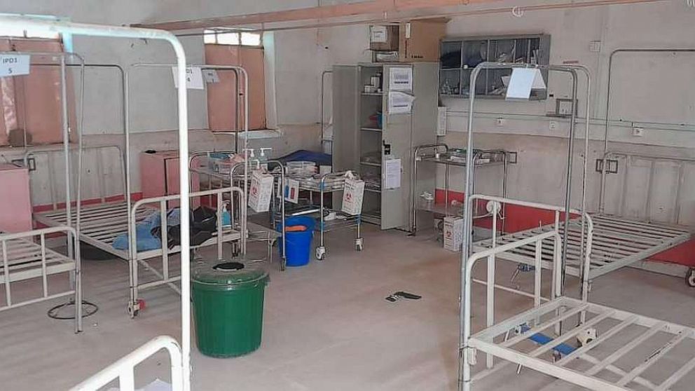 PHOTO: The aftermath of looting at the Medecins San Frontieres-funded El Geneina Teaching Hospital in West Darfur, Sudan, is seen in an undated photo shared by Abbas Hussein Eltoum.