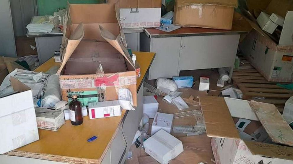 PHOTO: The aftermath of looting at the Medecins San Frontieres-funded El Geneina Teaching Hospital in West Darfur, Sudan, is seen in an undated photo shared by Abbas Hussein Eltoum.