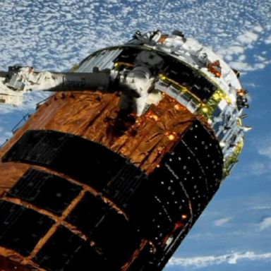 The ship was captured by a robotic arm under the control of a NASA astronaut. It will make one final delivery before its fleet is retired.