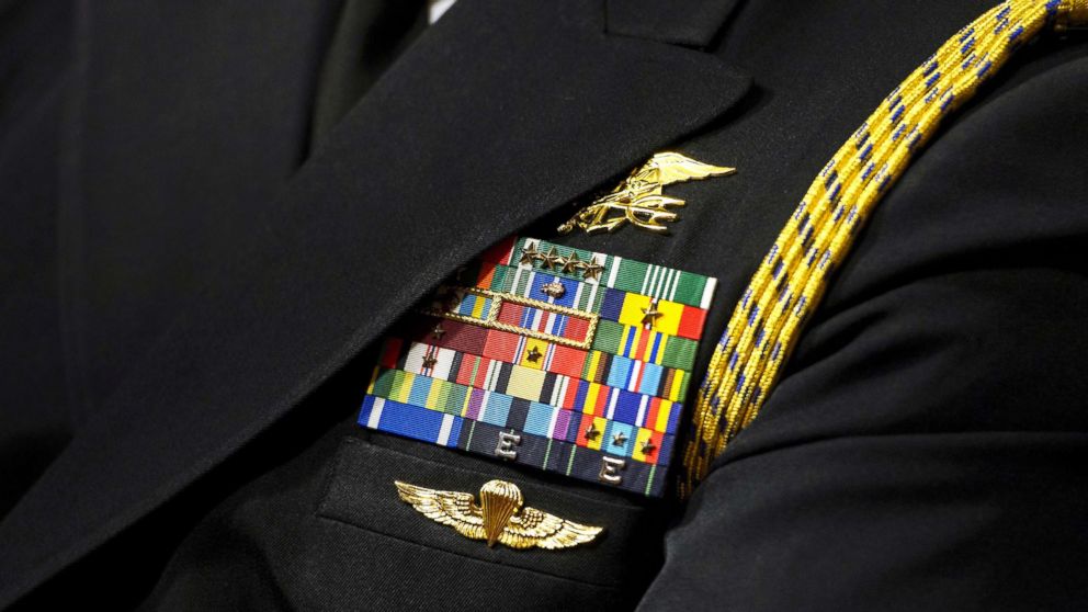 A Navy Seal's Trident is seen during a hearing of the Senate Armed Services Committee Senate Armed Services Committee on March 8, 2016 in Washington, D.C.