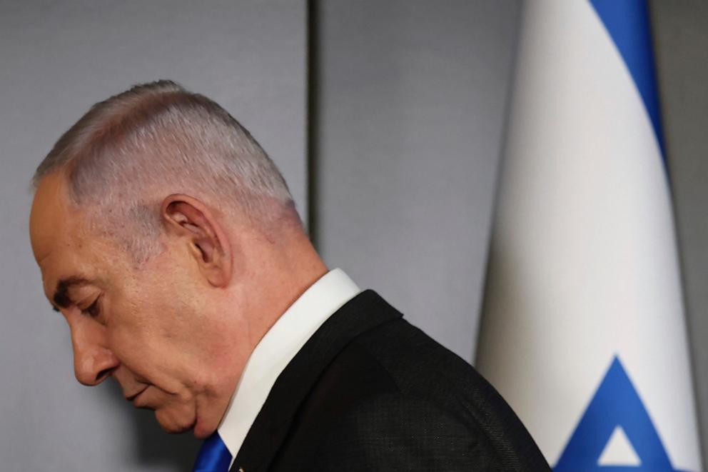 PHOTO: aIsraeli Prime Minister Benjamin Netanyahu attends a press conference at the Government Press office in Jerusalem, Wednesday, Sept. 4, 2024. 