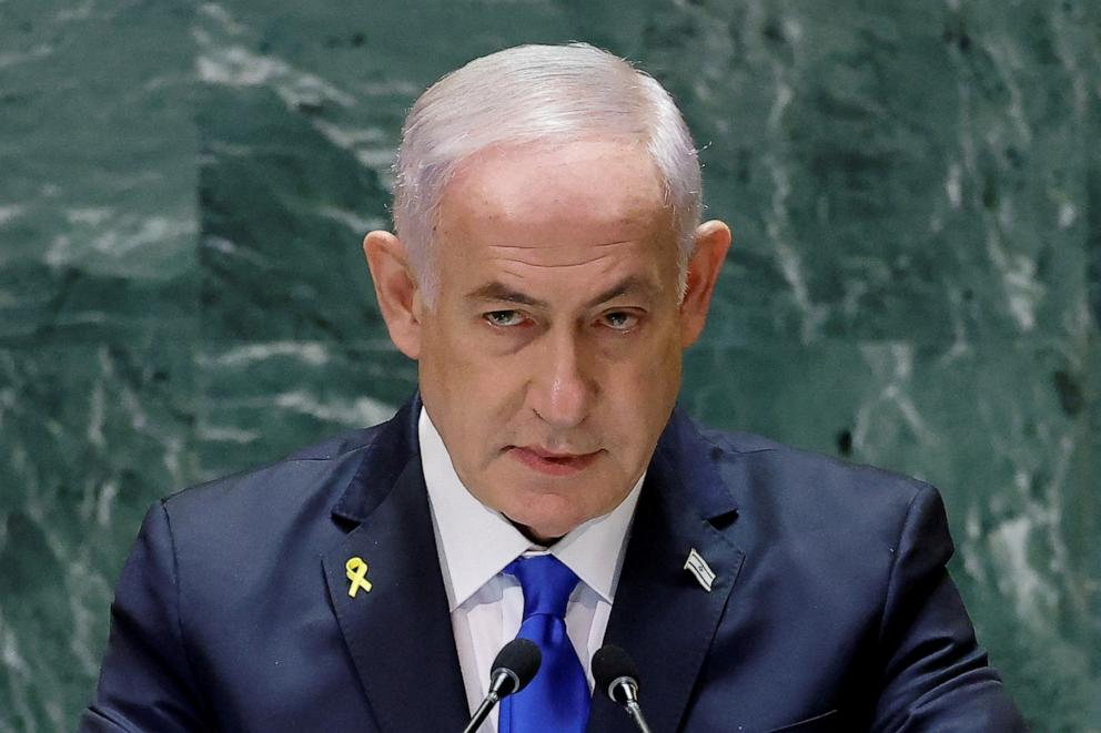 PHOTO: Israel's Prime Minister Benjamin Netanyahu addresses the 79th United Nations General Assembly at U.N. headquarters in New York, Sept. 27, 2024.