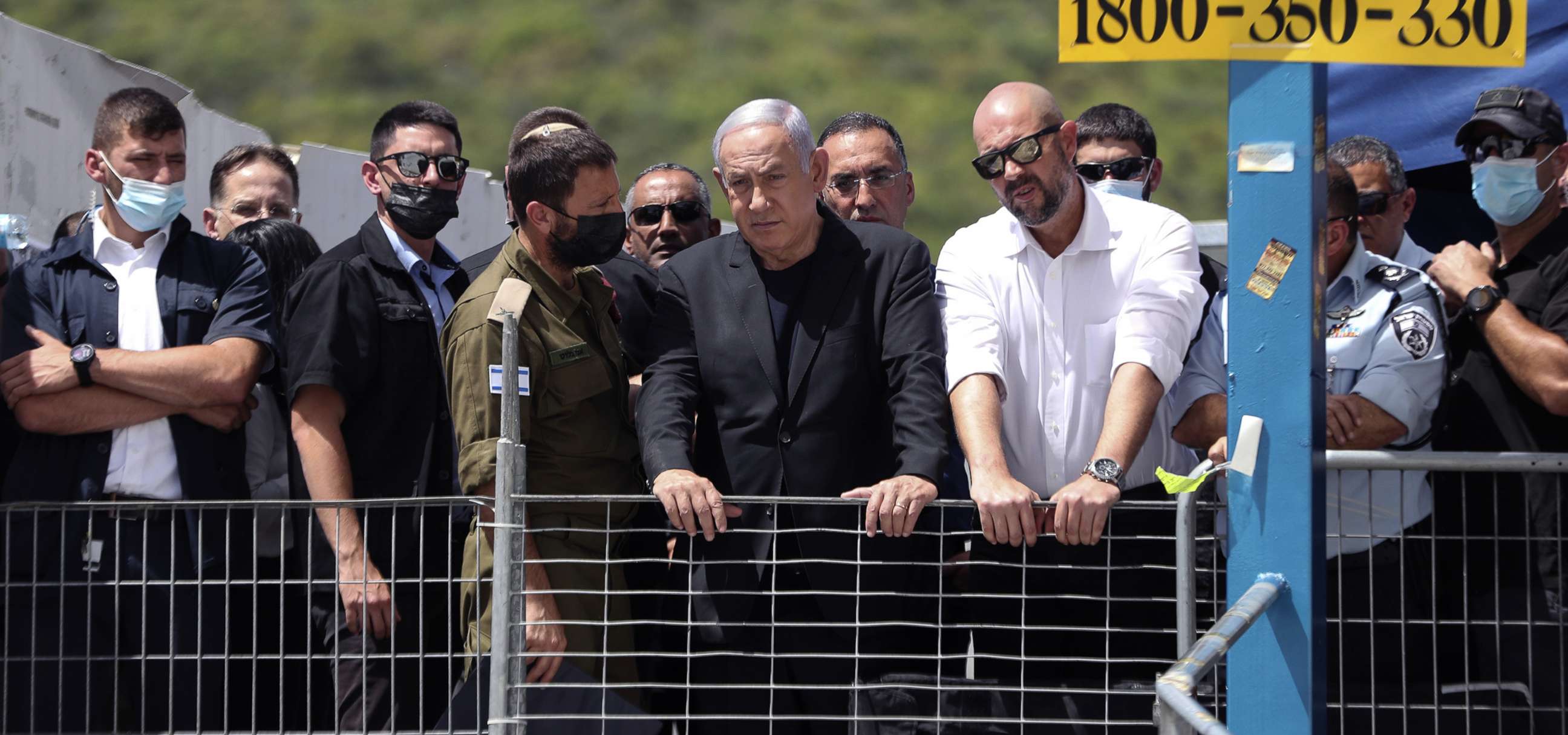 PHOTO: Israeli Prime Minister Benjamin Netanyahu visits Mount Meron, northern Israel, where fatalities were reported among the thousands of ultra-Orthodox Jews gathered for annual commemorations that include all-night prayer and dance, April 30, 2021.