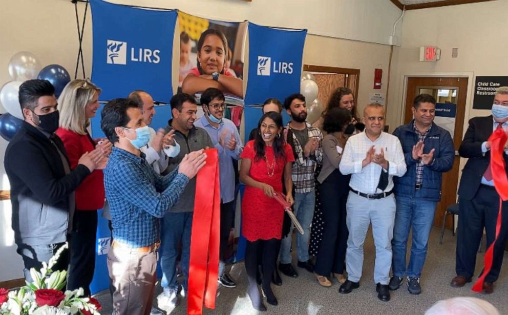 PHOTO: Lutheran Immigration and Refugee Service (LIRS) hosts a ribbon-cutting ceremony of the organization’s newly-launched resettlement office inside Peach Lutheran Church in Alexandria, Va., Dec. 16, 2021.