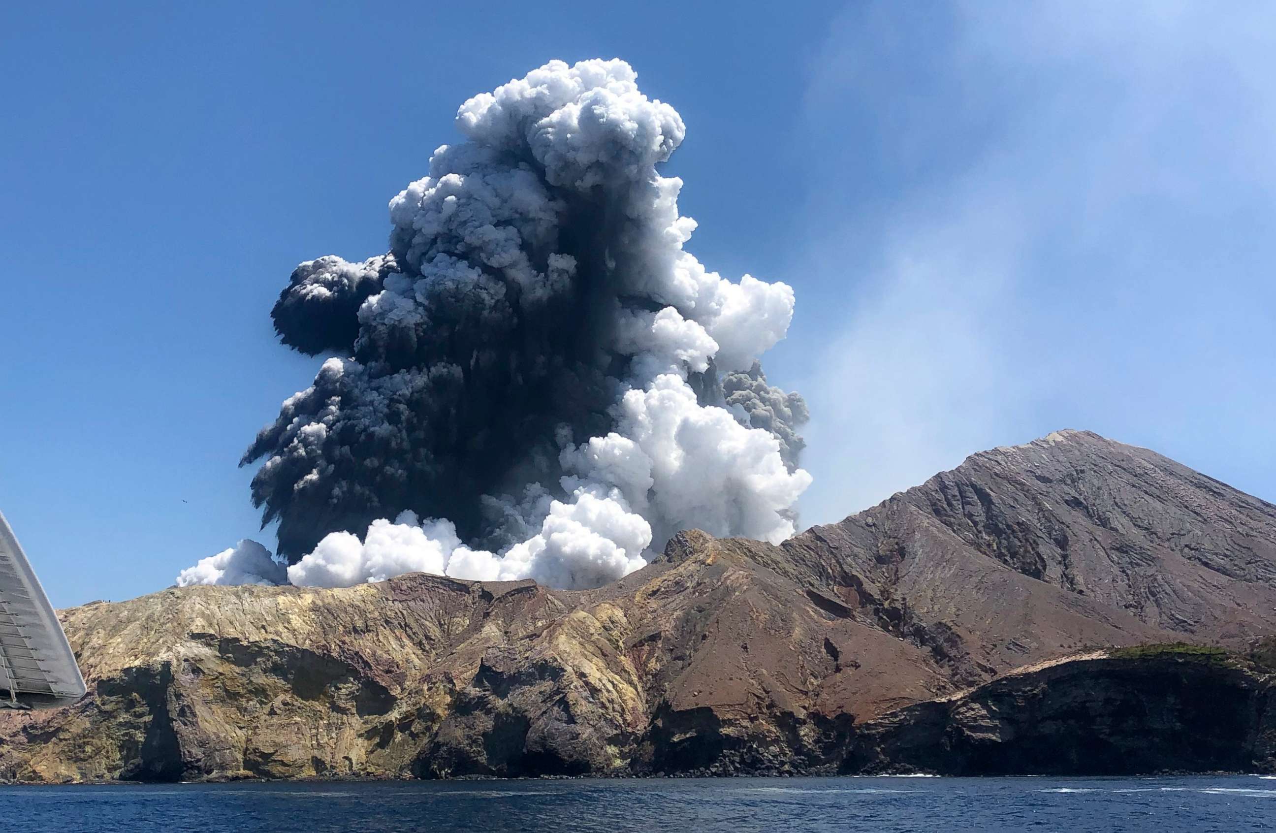 PHOTO: This file photo taken on Dec. 9, 2019, provided by Lillani Hopkins, shows the eruption of the volcano on White Island off the coast of Whakatane, New Zealand.