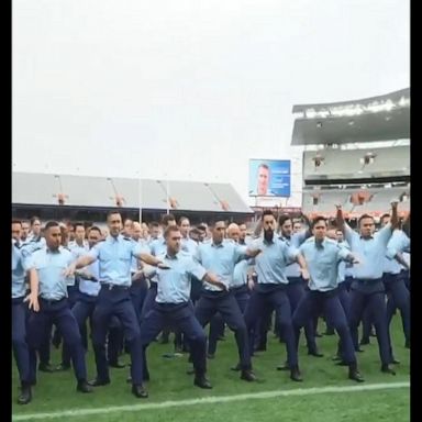 The police officers did the traditional ceremonial dance as a tribute to a slain colleague.