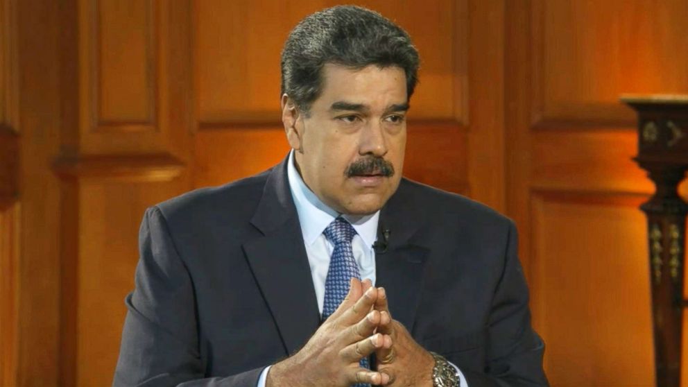 PHOTO: Nicolas Maduro is pictured during an interview with ABC News on Feb. 25, 2019, in this image made from video.