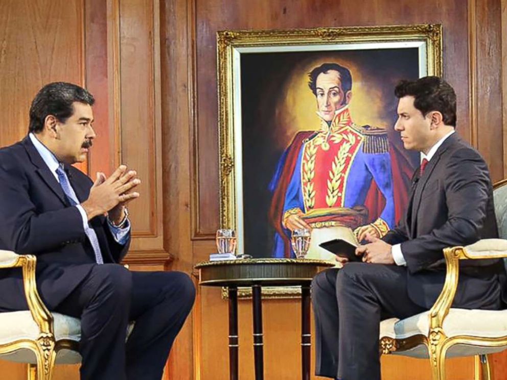 PHOTO: Nicolas Maduro is pictured during an interview with ABC News on Feb. 25, 2019.