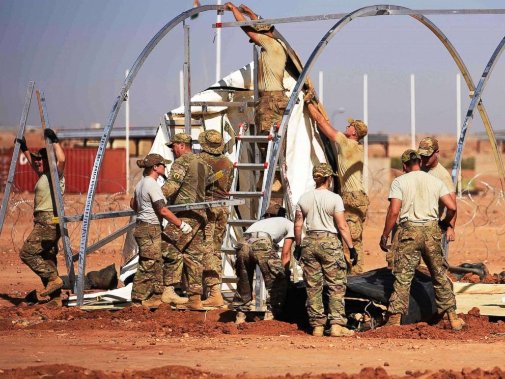 PHOTO: Airmen from the 724th Expeditionary Air Base Squadron take down tents from the old base to move to a new location, Sept. 11, 2017, at Air Base 201, in Agadez, Niger.