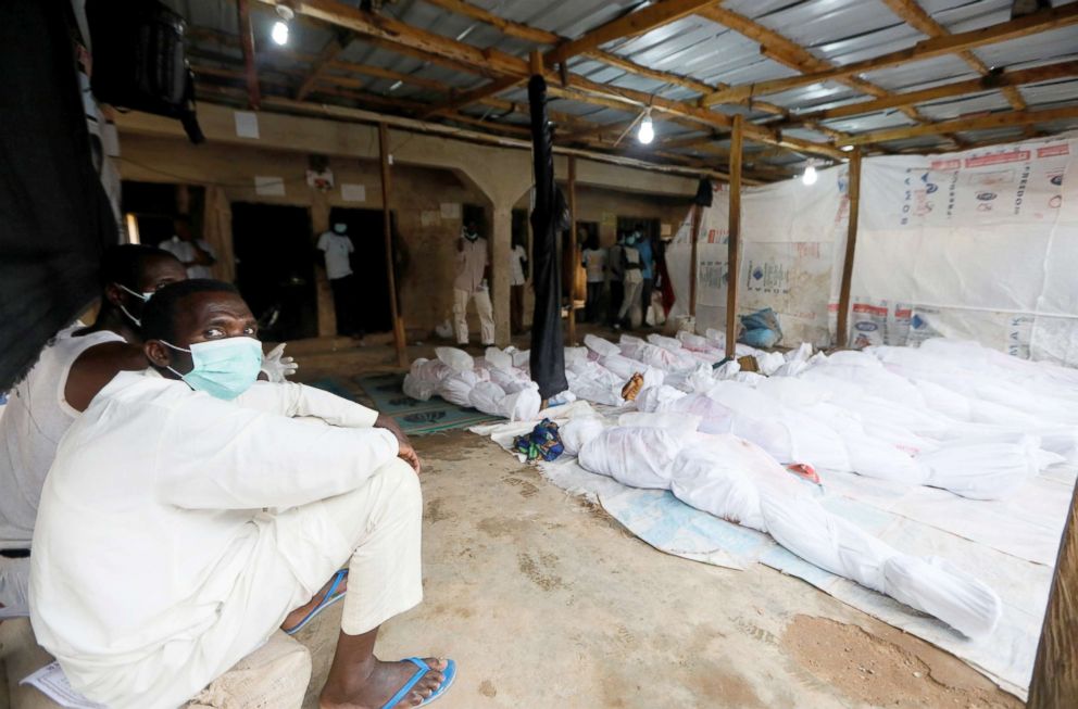 PHOTO: Bodies of members of the Islamic Movement of Nigeria, who were killed after security forces opened fire during the Shi'ite group's protests in Abuja, are pictured before their burial in Mararaba, Nigeria, Oct. 31, 2018.