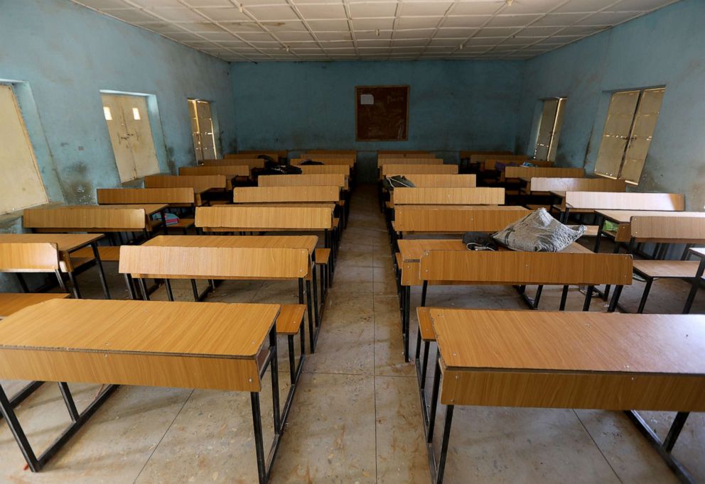 PHOTO: A view shows an empty classroom at the Government Science school where gunmen abducted students, in Kankara, in northwestern Katsina state, Nigeria on Dec. 14, 2020.