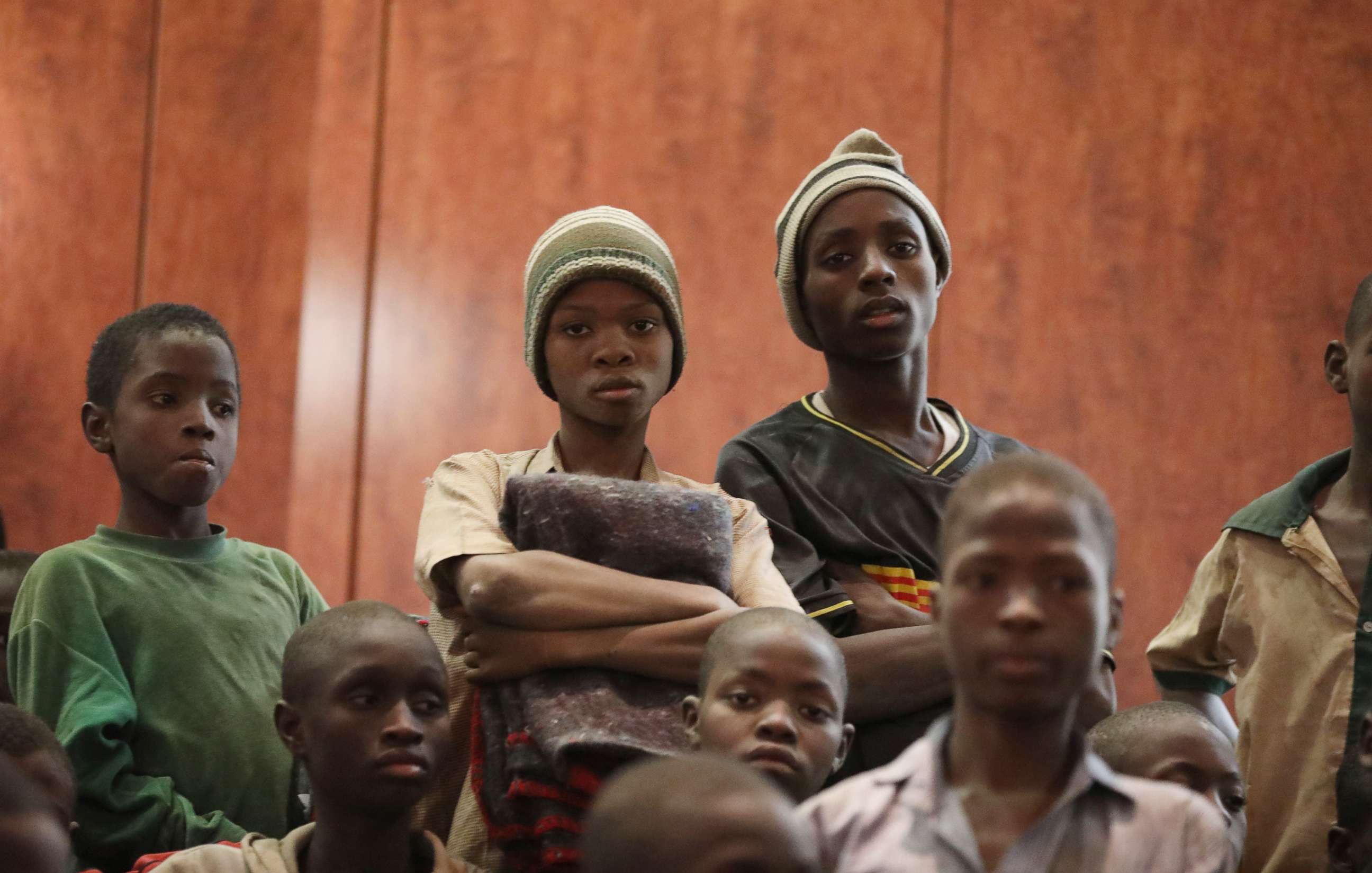 PHOTO: Released students sit together at the Government House with other students from the Government Science Secondary school, in Kankara, Katsina State, Nigeria, Dec. 18, 2020.