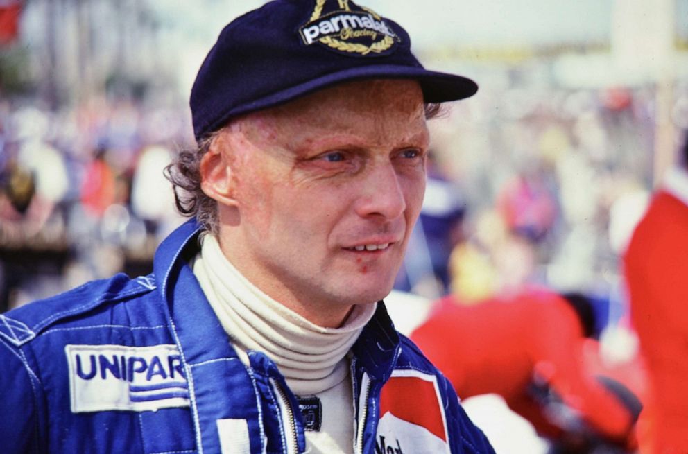 PHOTO: Niki Lauda at the Grand Prix of Long Beach in California in the early 1980s, moments before a fan snatched the hat off his head and ran, only to be caught moments later, and the hat returned.