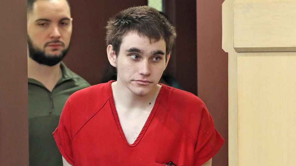 PHOTO: Parkland school shooter Nikolas Cruz enters the courtroom for a pre-trial hearing at the Broward County Courthouse in Fort Lauderdale on Jan. 27, 2020, for four criminal counts stemming from his alleged attack on a Broward jail guard in Nov. 2018.