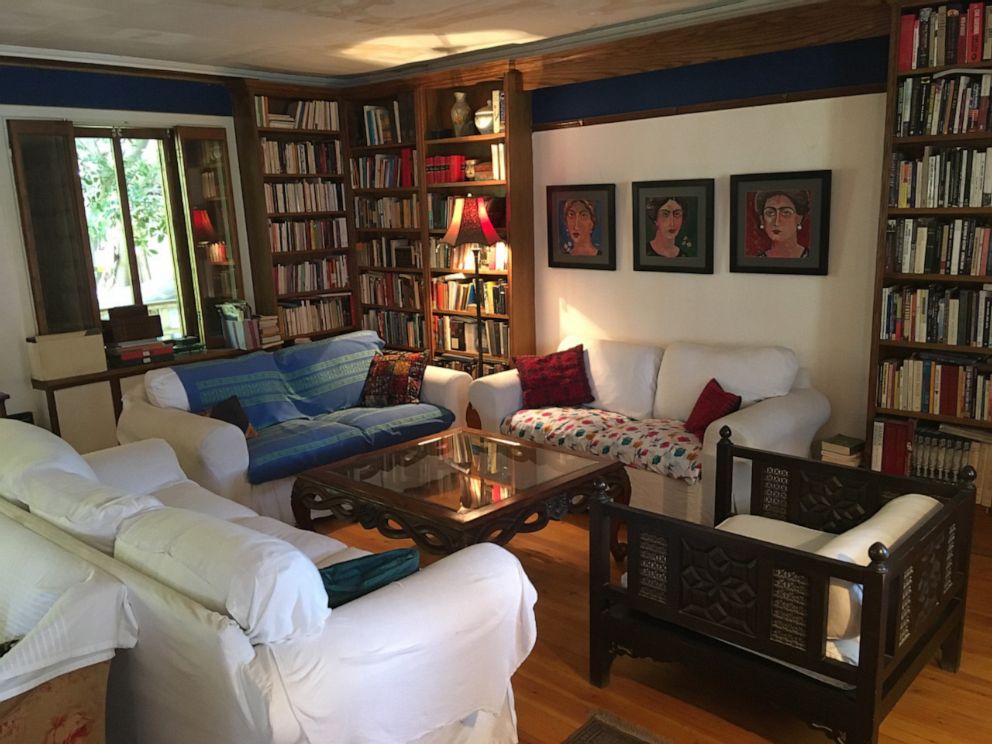 PHOTO: The living room in Ahdaf Soueif's houseboat on the Nile in Cairo.