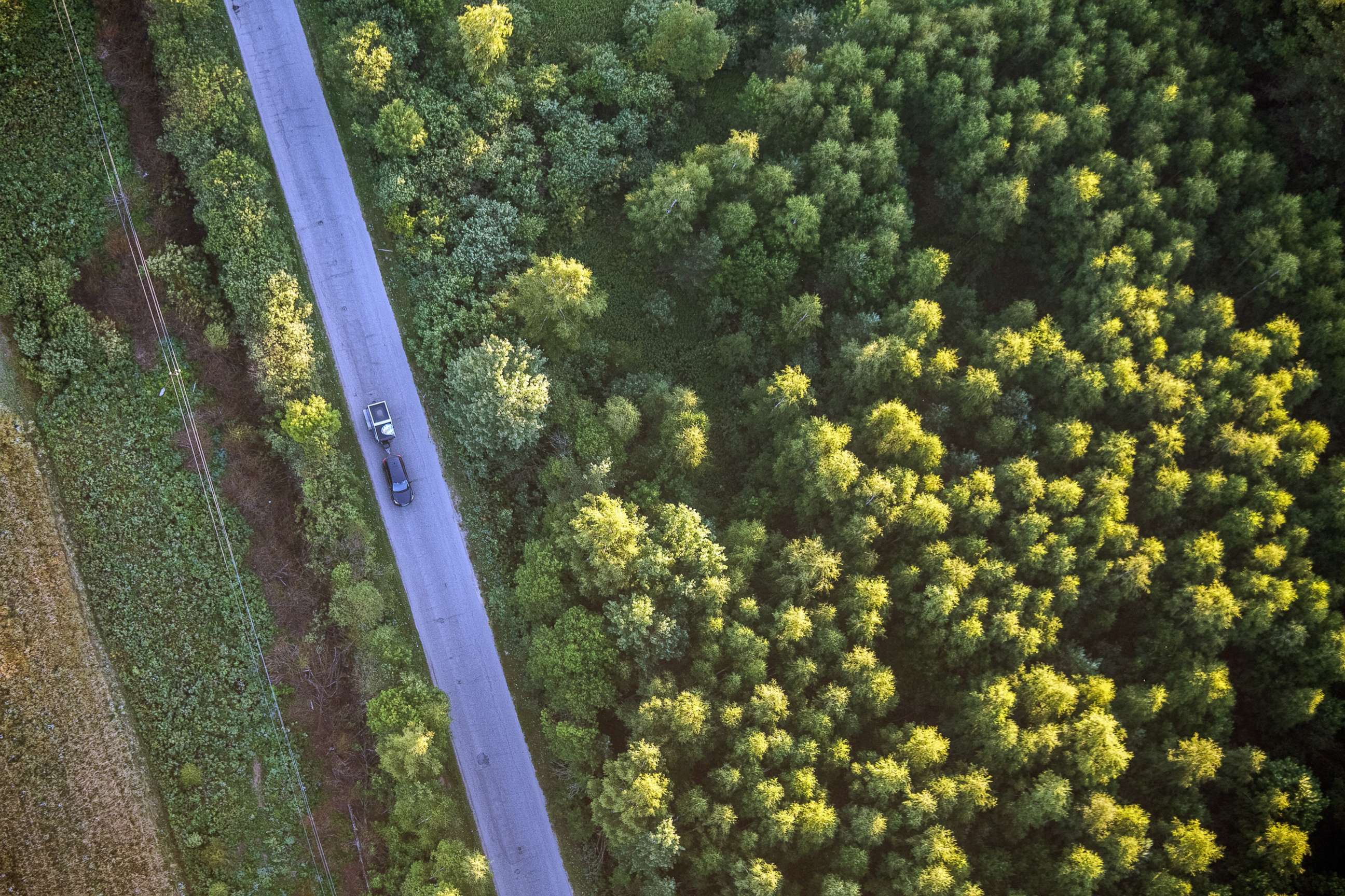 PHOTO: In this July 31, 2018, file photo, an aerial view of a motorway and a forest is shown in the Nizhny Novgorod region of Russia.