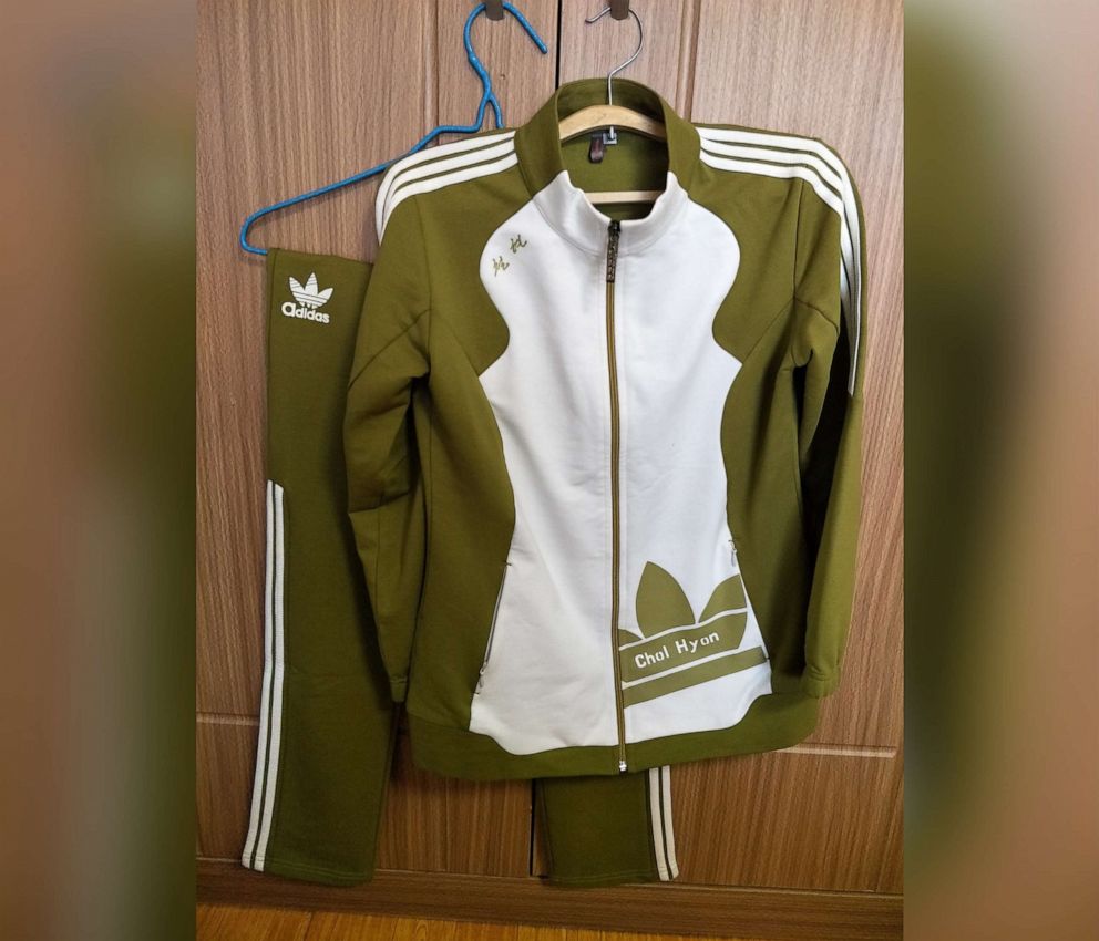 PHOTO: A counterfeit Adidas tracksuit purchased in Pyongyang, North Korea.