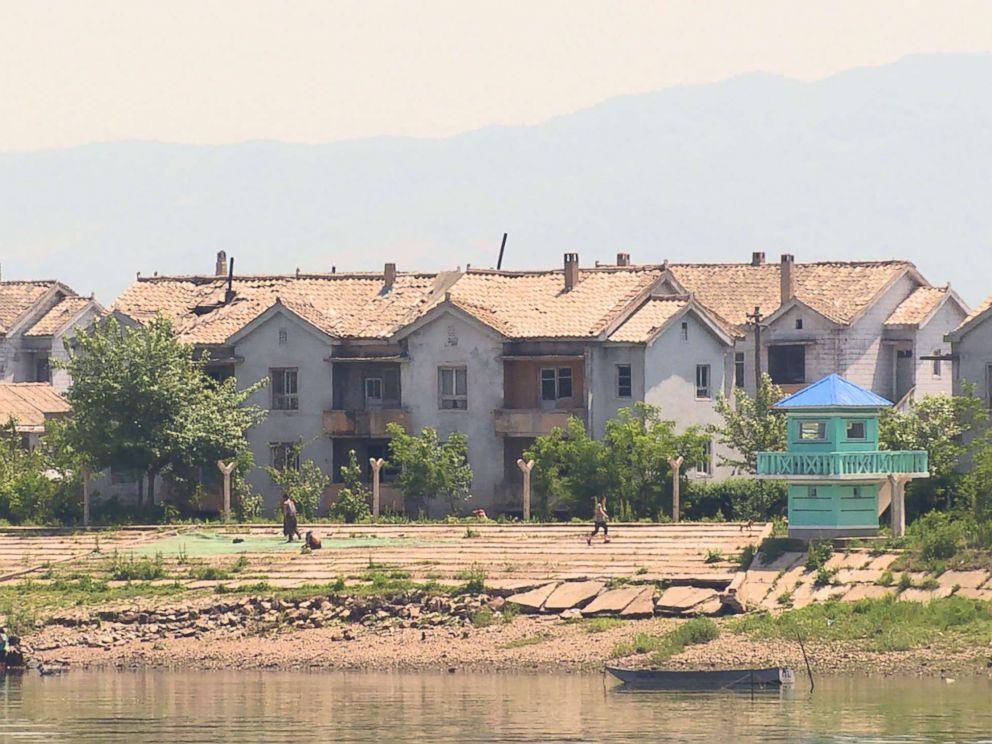 PHOTO:A view across the Yalu River into neighboring North Korea as seen from the Chinese city of Dandong.