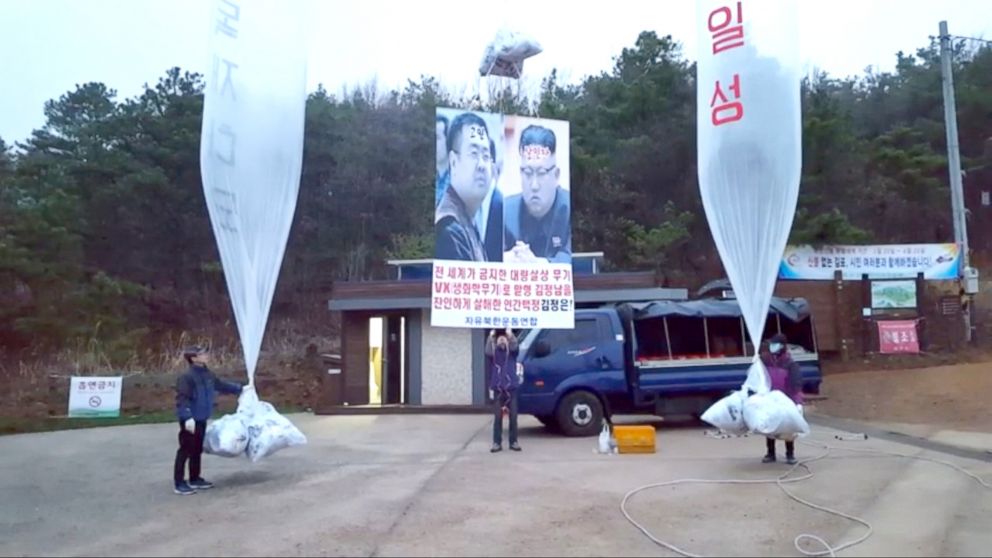 PHOTO: Sang Hak Park sends balloons carrying anti-regime messages annually across the border.