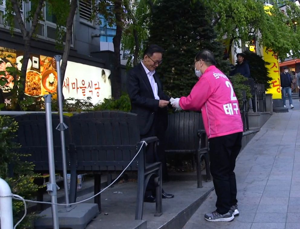 PHOTO: Tae Ku-min is shown in Seoul, South Korea, April 13, 2020. Widely known as Thae Yong Ho the former North Korean diplomat, he is campaigning to become a lawmaker in South Korea. He defected to South Korea in 2016.