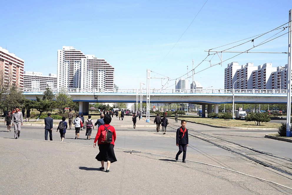 PHOTO: A view of Tongil Street, Pyongyang, North Korea, April 21, 2018.