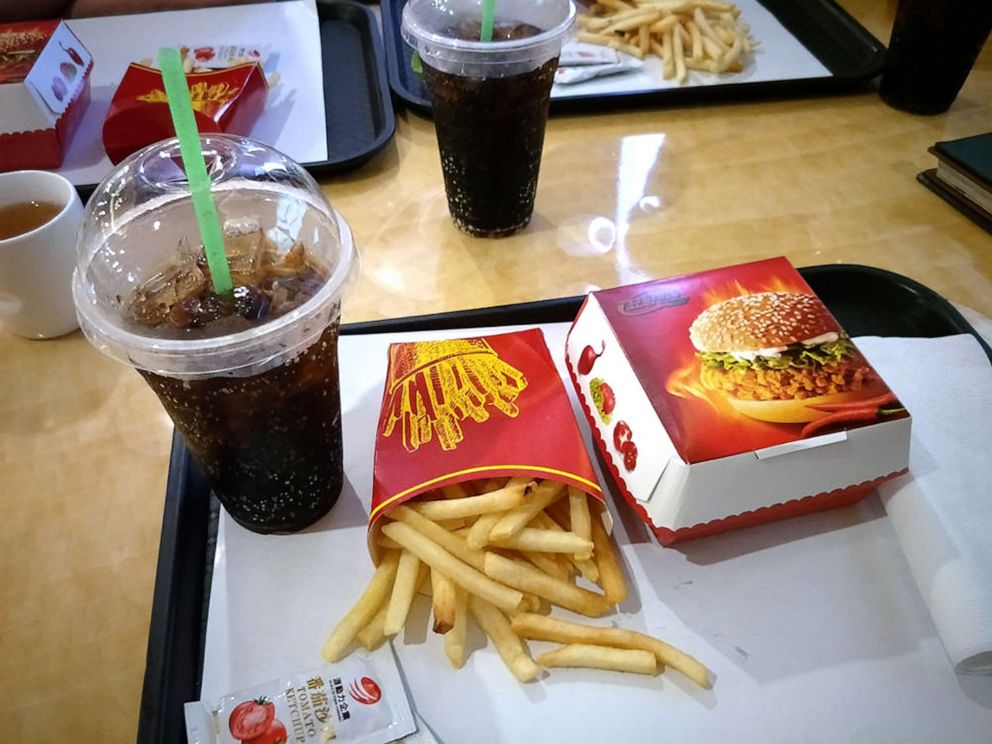 PHOTO: A meal at a fast-food restaurant in Pyongyang, North Korea, June 12, 2018.