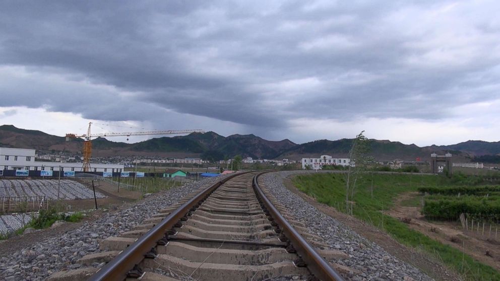 PHOTO: These train tracks in Ji'an, China run into North Korea but has reportedly sat unused since April amid escalating tensions on the Korean Peninsula.