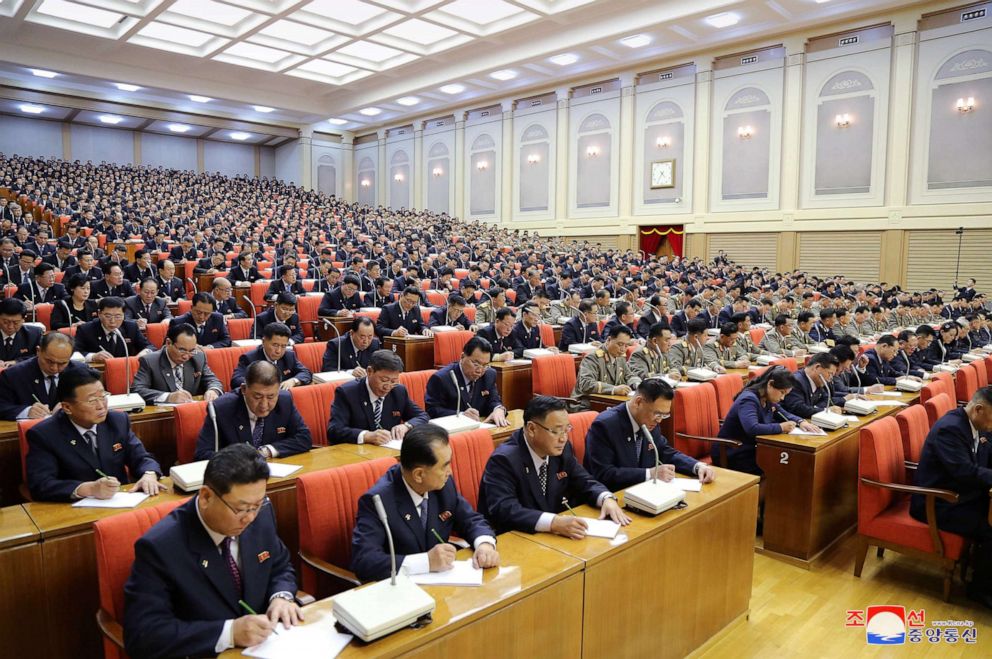 PHOTO: Attendees are seen during the 5th Plenary Meeting of the 7th Central Committee of the Workers' Party of Korea (WPK) in this photo released on Dec. 29, 2019 by North Korean Central News Agency (KCNA).