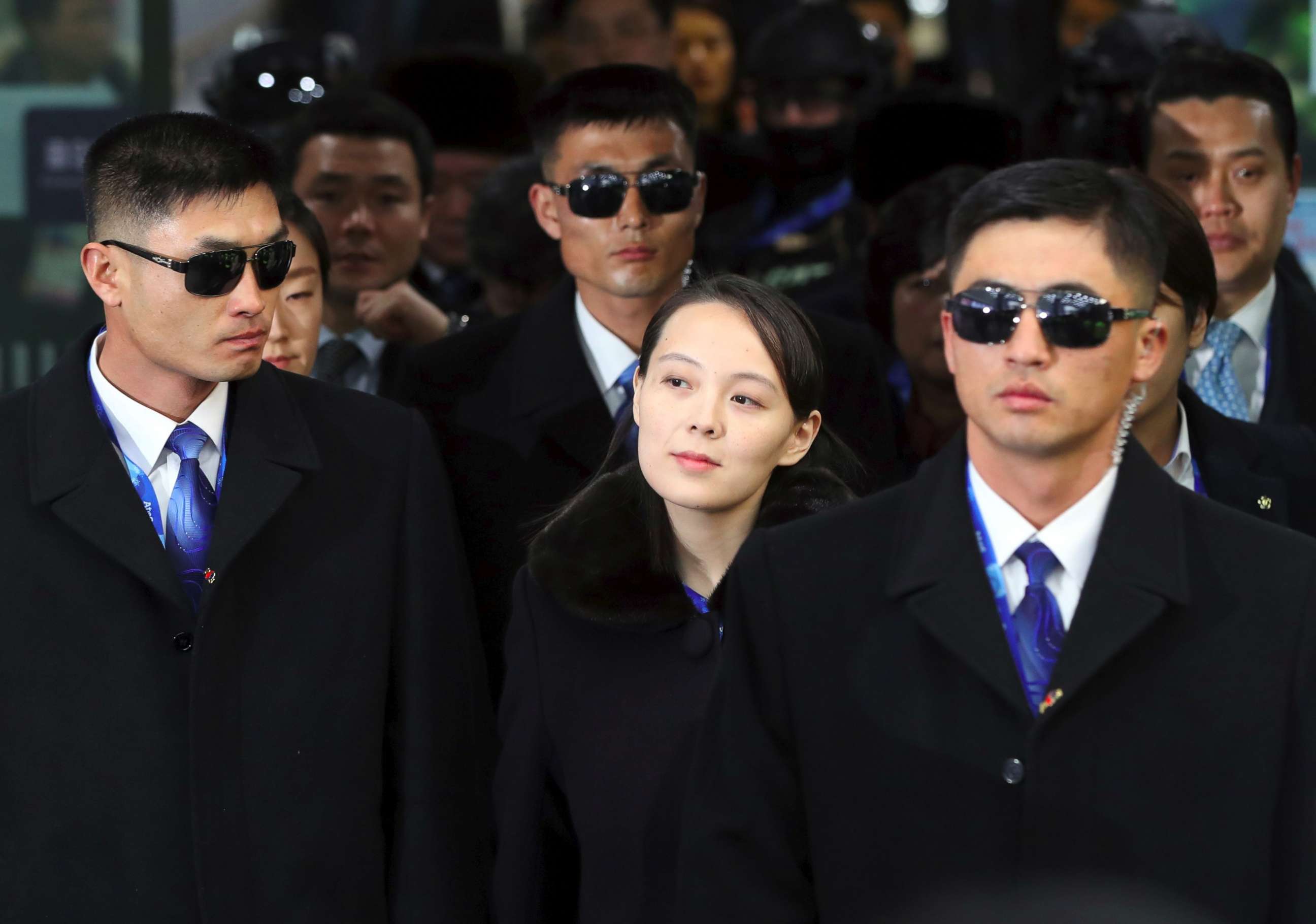 PHOTO: North Korean leader Kim Jong Un's sister Kim Yo Jong arrives at Jinbu station to attend the opening ceremony of the Pyeongchang 2018 Winter Olympic Games in Pyeongchang on Feb. 9, 2018. 