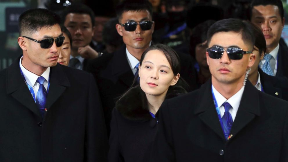PHOTO: North Korean leader Kim Jong Un's sister Kim Yo Jong arrives at Jinbu station to attend the opening ceremony of the Pyeongchang 2018 Winter Olympic Games in Pyeongchang on Feb. 9, 2018. 