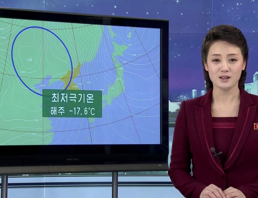 PHOTO: A weather report on Korean Central Television.