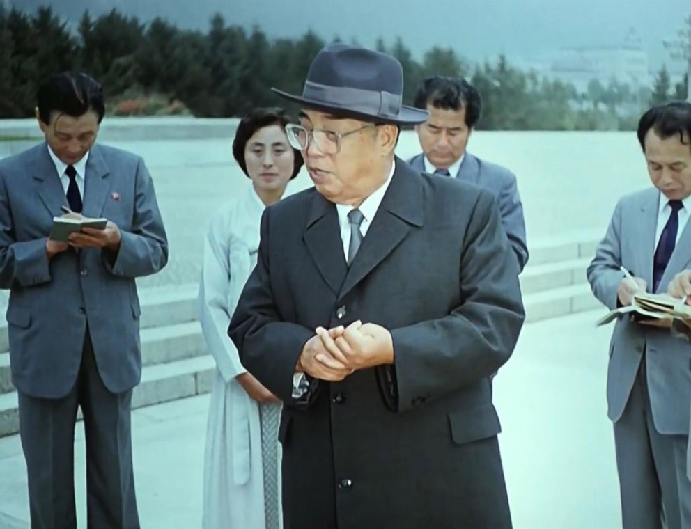 PHOTO: The late North Korean leader Kim Il Sung is shown during a documentary film honoring his achievements, on Korean Central Television.