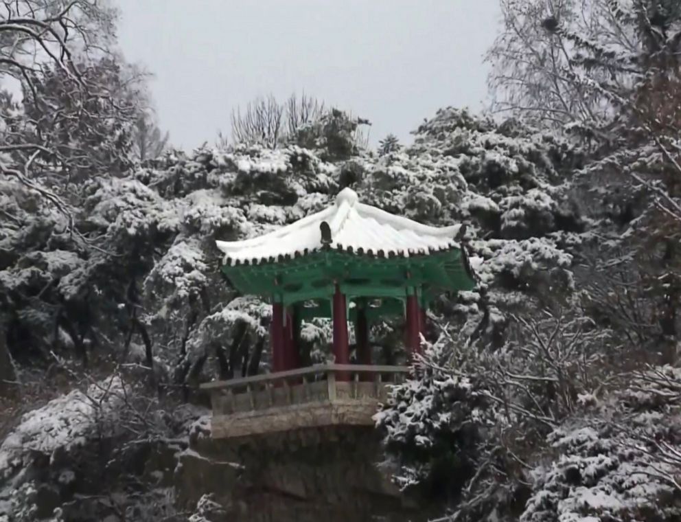 PHOTO: Picturesque scenery is shown between programs on Korean Central Television.