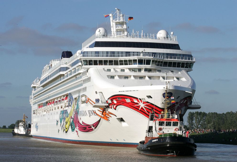 PHOTO: In this file photo taken on June 25, 2005, the cruise liner Norwegian Jewel built at the ship yard Meyer in Papenburg, northern Germany, goes down the river Ems.