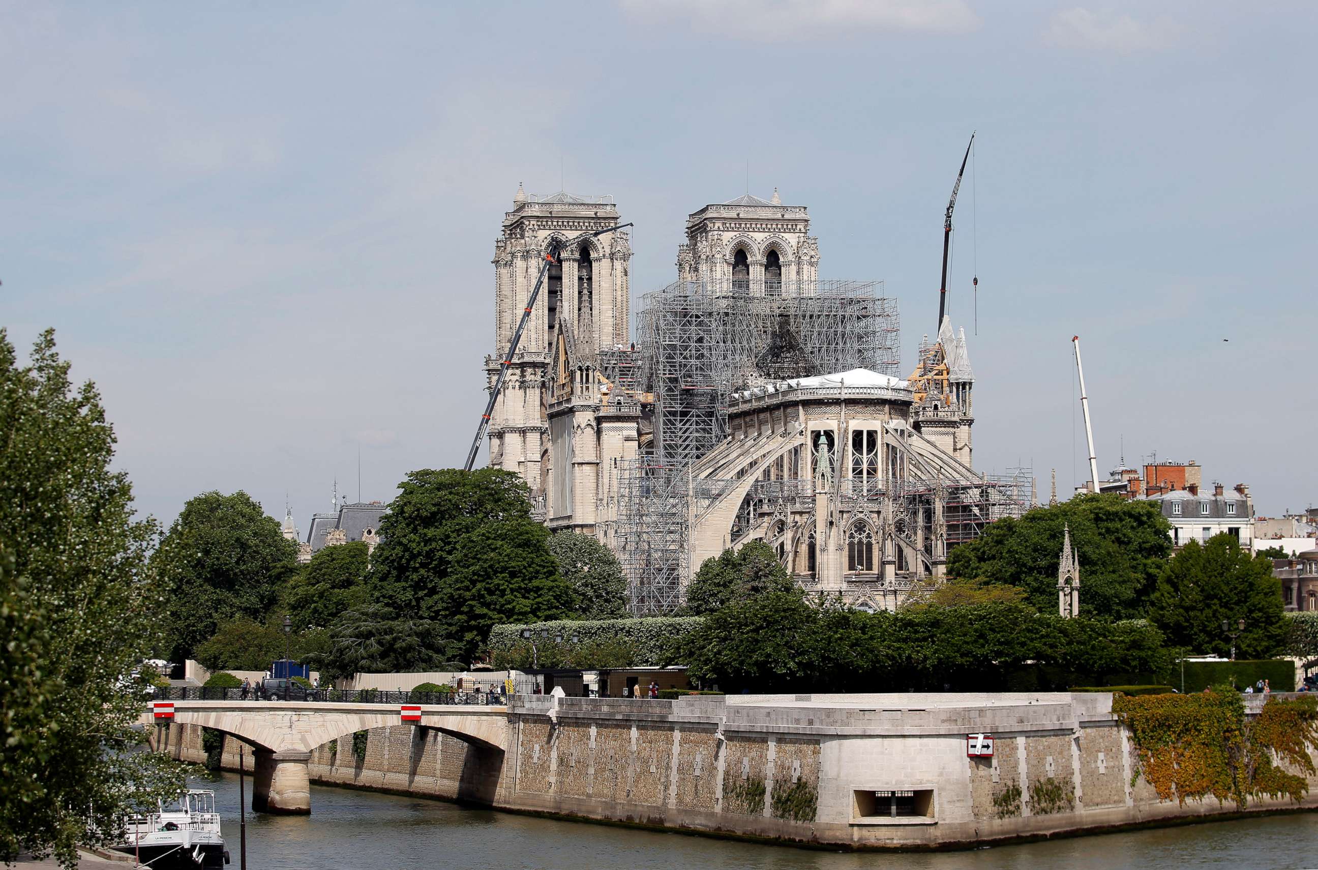 PHOTO: Notre Dame cathedral is pictured after the massive fire that ravaged the monument, May 23, 2019, in Paris.