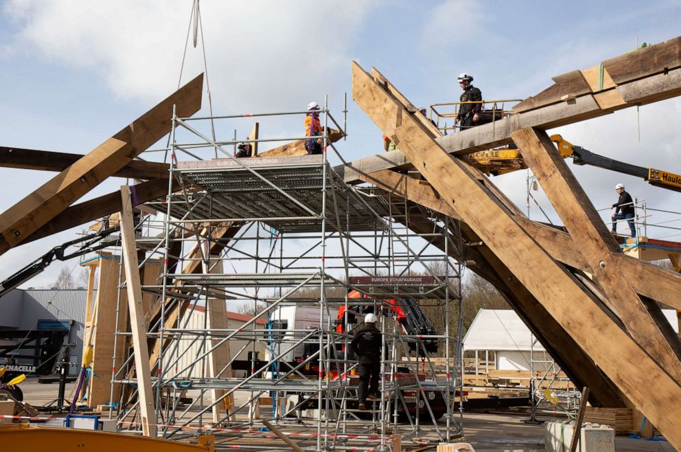 PHOTO: With the grand reopening to the public set for December 8 2024 at 11:15 sharp, the first step in the restoration of the cathedral’s spire is underway in the city of Brey in North-eastern France.