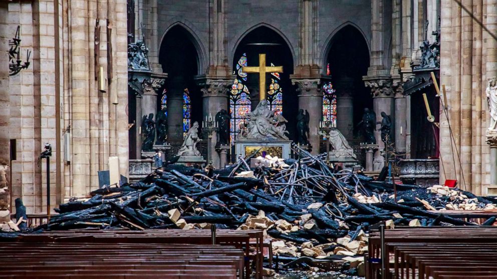 Image result for france notre dame cathedral fire