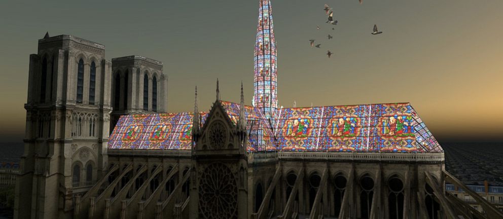 PHOTO: Brazilian architect Alexandre Fantozzi says he was celebrating Easter with his family when he thought of a roof and spire totally covered with stained-glass windows.