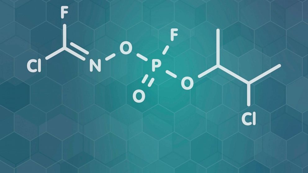 PHOTO: In this illustration, the skeletal formula for the Novichok agent A-234 molecule, chemical structure as proposed by Hoenig and Ellison is shown.