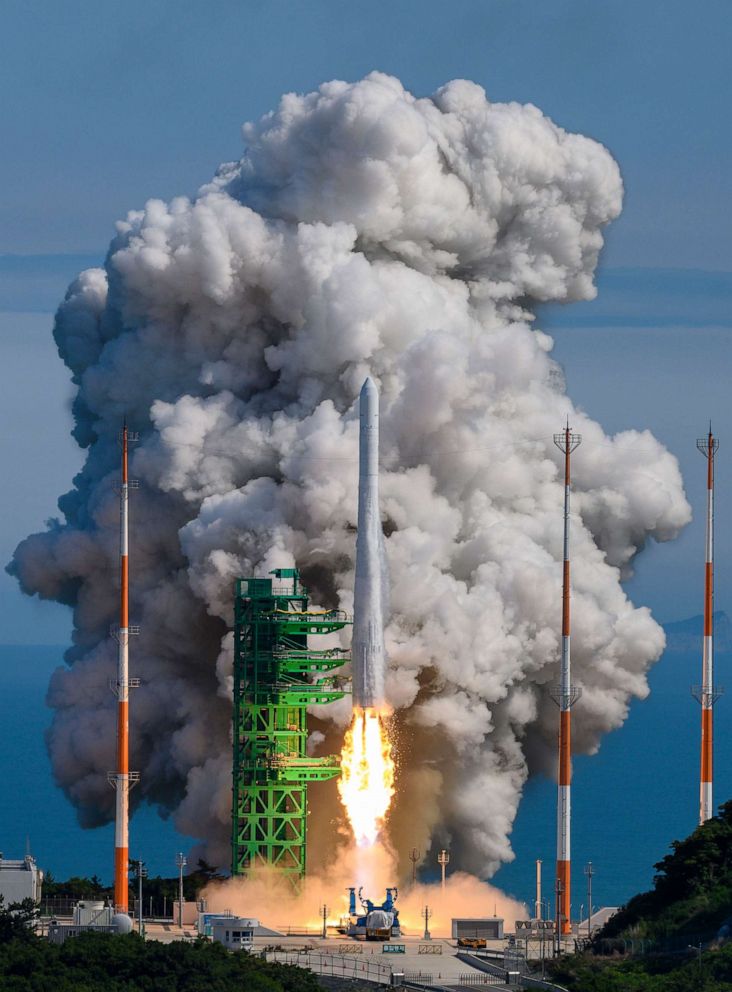 PHOTO: The Nuri rocket, the first domestically produced space rocket, lifts off from a launch pad at the Naro Space Center in Goheung, South Korea, June 21, 2022.