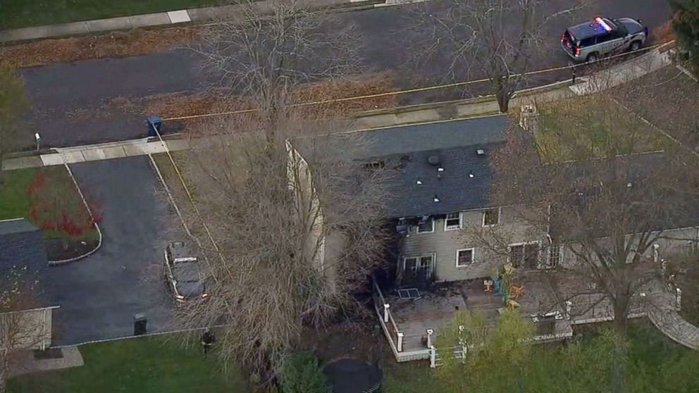 PHOTO: An image made from aerial footage shows a home that was burned in a fire on Nov. 20, 2018 in Ocean Township, N.J.