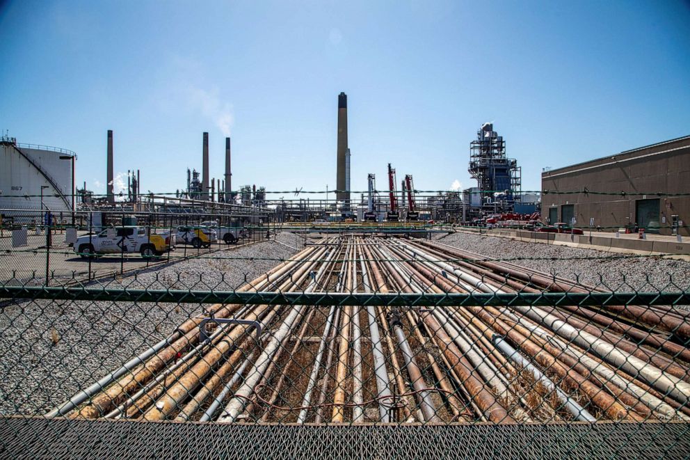 PHOTO: General view of the Imperial Oil refinery, located near Enbridge's Line 5 pipeline in Sarnia, Ontario, Canada, March 20, 2021.