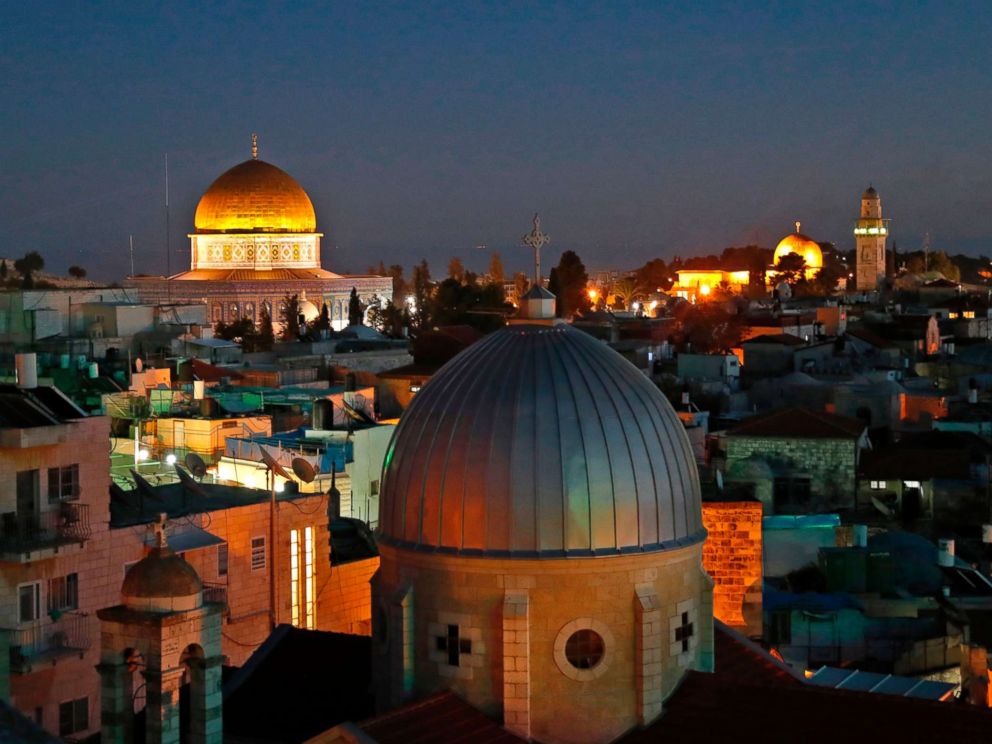 PHOTO: A picture taken on Dec. 4, 2017 shows a general view of the skyline of the old city of Jerusalem, with the Dome of the Rock in the Aqsa Compund.