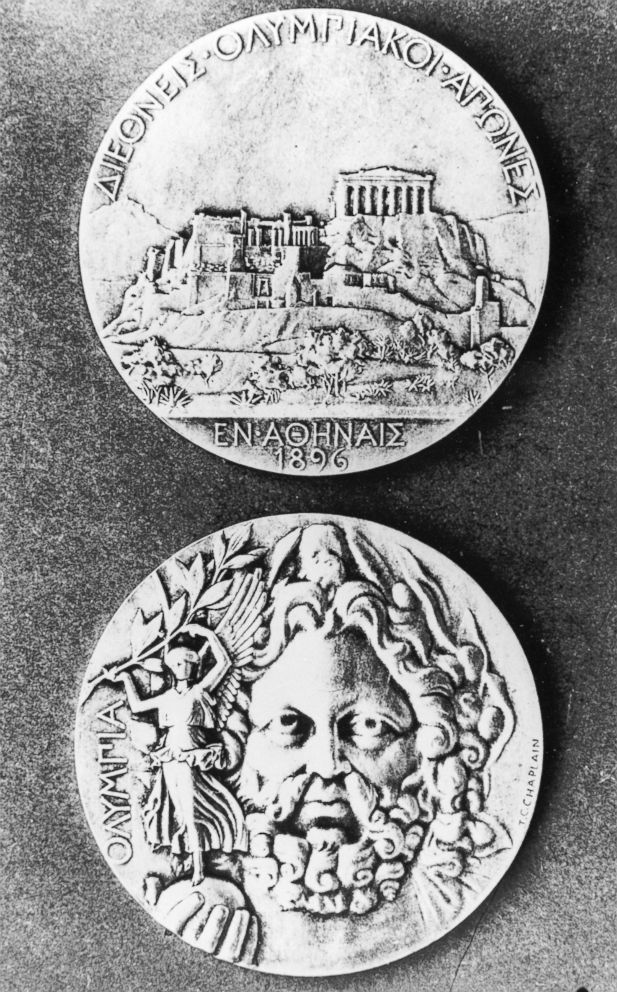 PHOTO: The Olympic medals from the 1896 Games in Athens, the first Olympic games of the modern era.