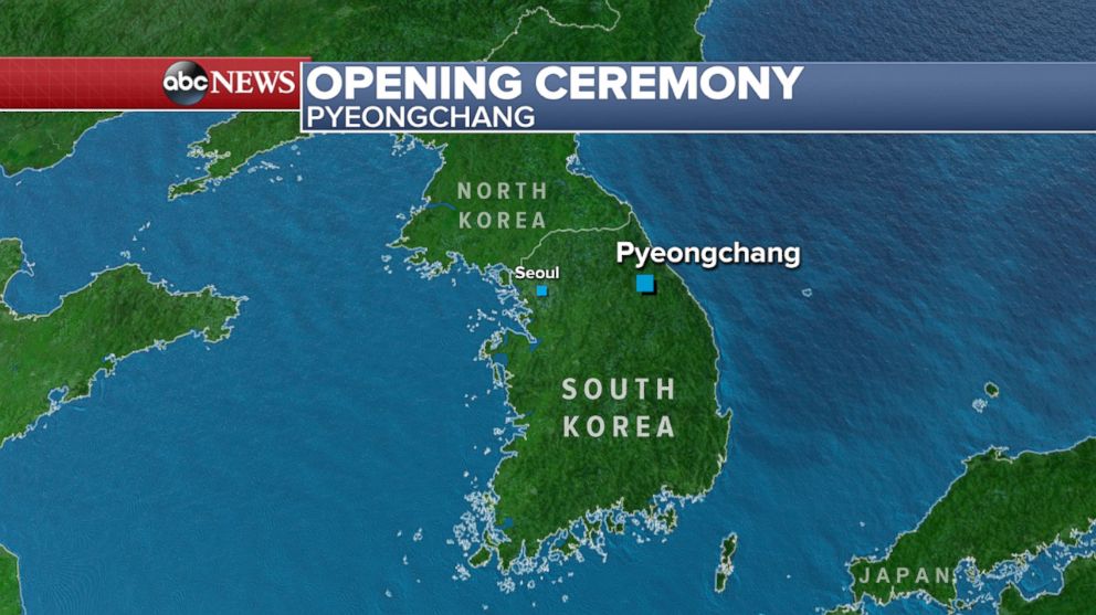 PHOTO: Forecast weather map for the opening ceremonies of the Winter Olympics in Pyeongchang, South Korea.