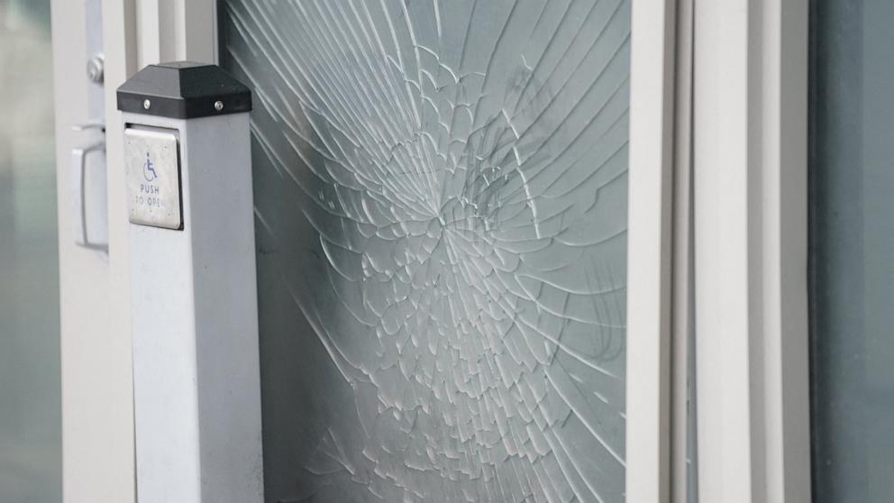 PHOTO: Damages at the U.S. Embassy after a loud bang was reported at the site, in Oslo, Norway, March 8, 2026.