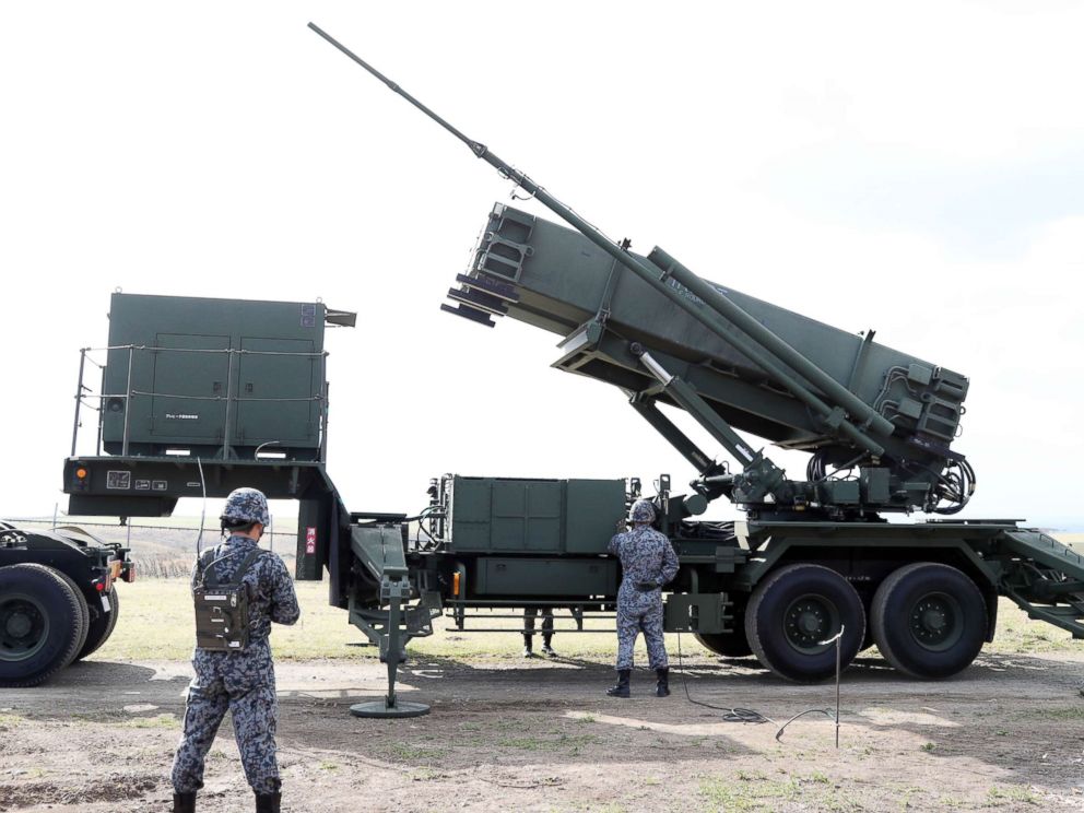 PHOTO: Patriot Advanced Capability-3 missile interceptors (PAC3) are unveiled to media during a training in Erimo Town, Hokkaido on Oct. 31, 2017. Japan Self-Defense Forces has prepared for North Koreas ballistic missile.