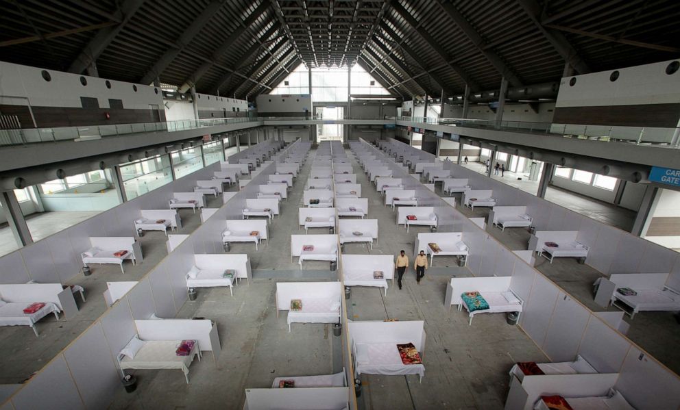 PHOTO: A view of a field hospital comprising of 1000 beds setup by the Punjab government for coronavirus patients and suspects, in Lahore, Pakistan, March 26, 2020.