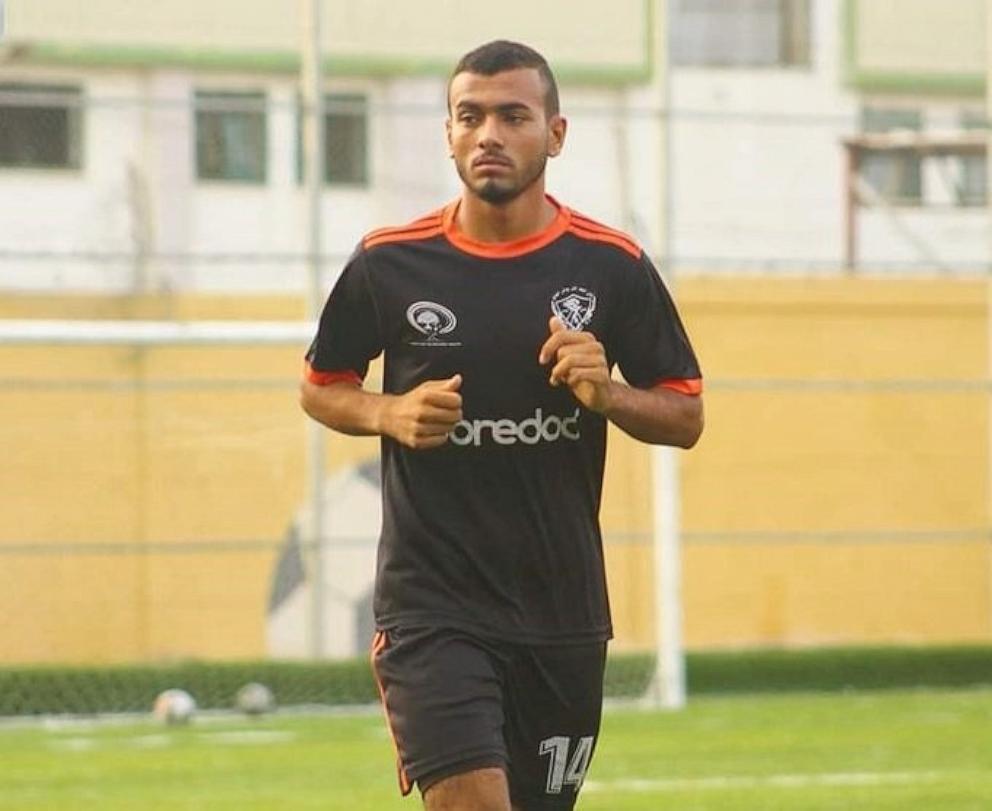 PHOTO: Emad Abu Tai'ma, a 20-year-old soccer player for Khan Yunis-Tokyo Union, a fourth division team, died when a strike hit a house in Bani Sahalia early Tuesday. He and nine members of his family died in the airstrike.