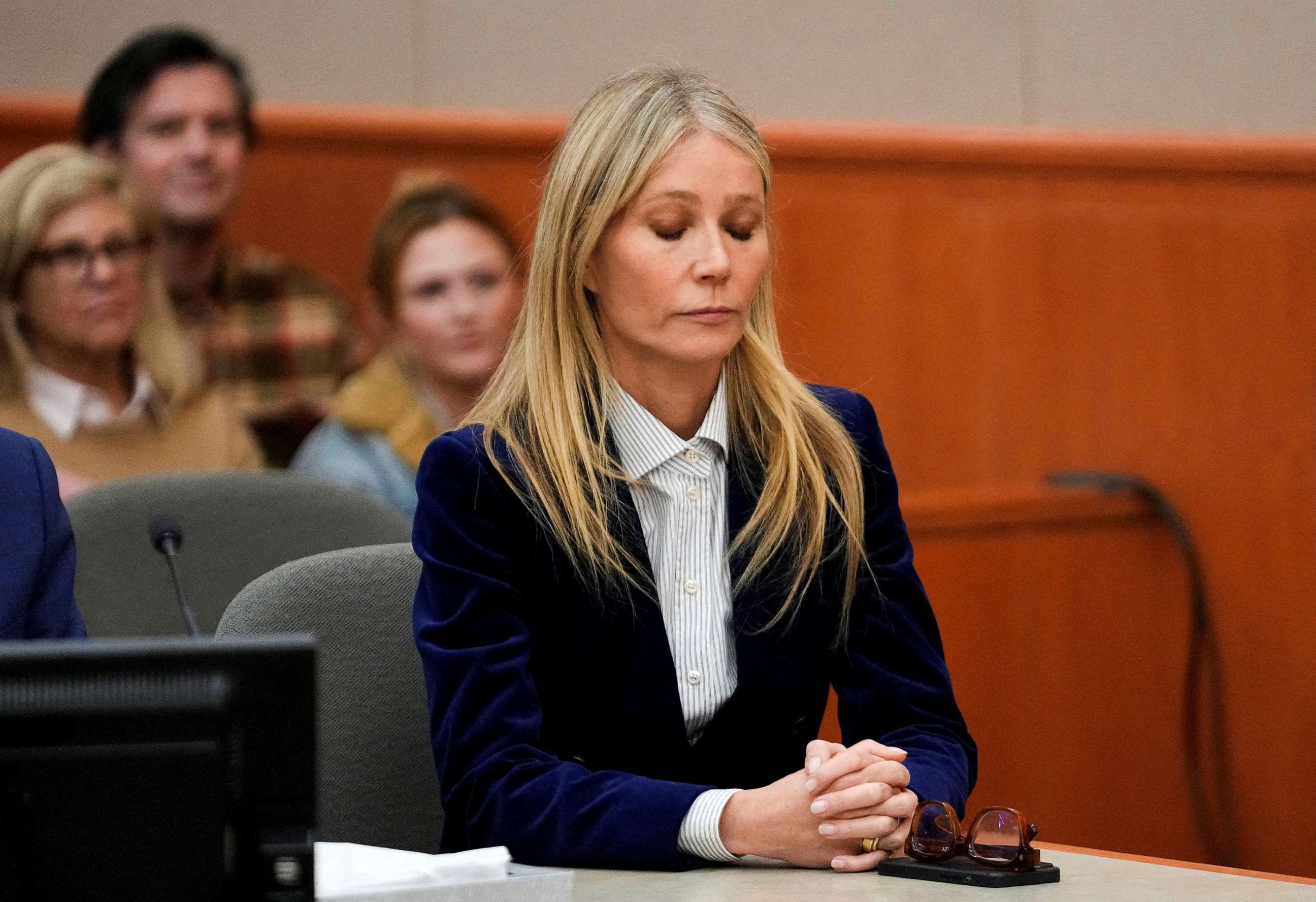 PHOTO: Gwyneth Paltrow reacts to the verdict in the trial over her 2016 ski collision with 76-year-old Terry Sanderson on March 30, 2023, in Park City, Utah.